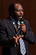 Paul Rusesabagina delivering an Ubben Lecture