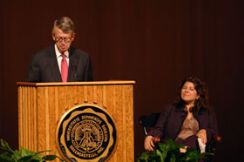 Bob Bottoms introducing Naomi Wolf