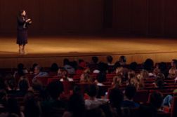 Naomi Wolf speaking to the crowd