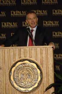 Tony Blair delivering an Ubben Lecture