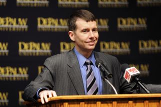 David Plouffe at a press conference