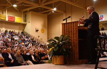 General Wesley K Clark and the crowd during an Ubben Lecture
