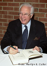 David McCullough signing a book