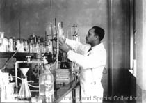 Percy Julian working in a lab