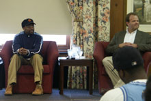 Spike Lee during a faculty forum