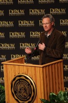 Nicholas Carr speaking during an Ubben Lecture